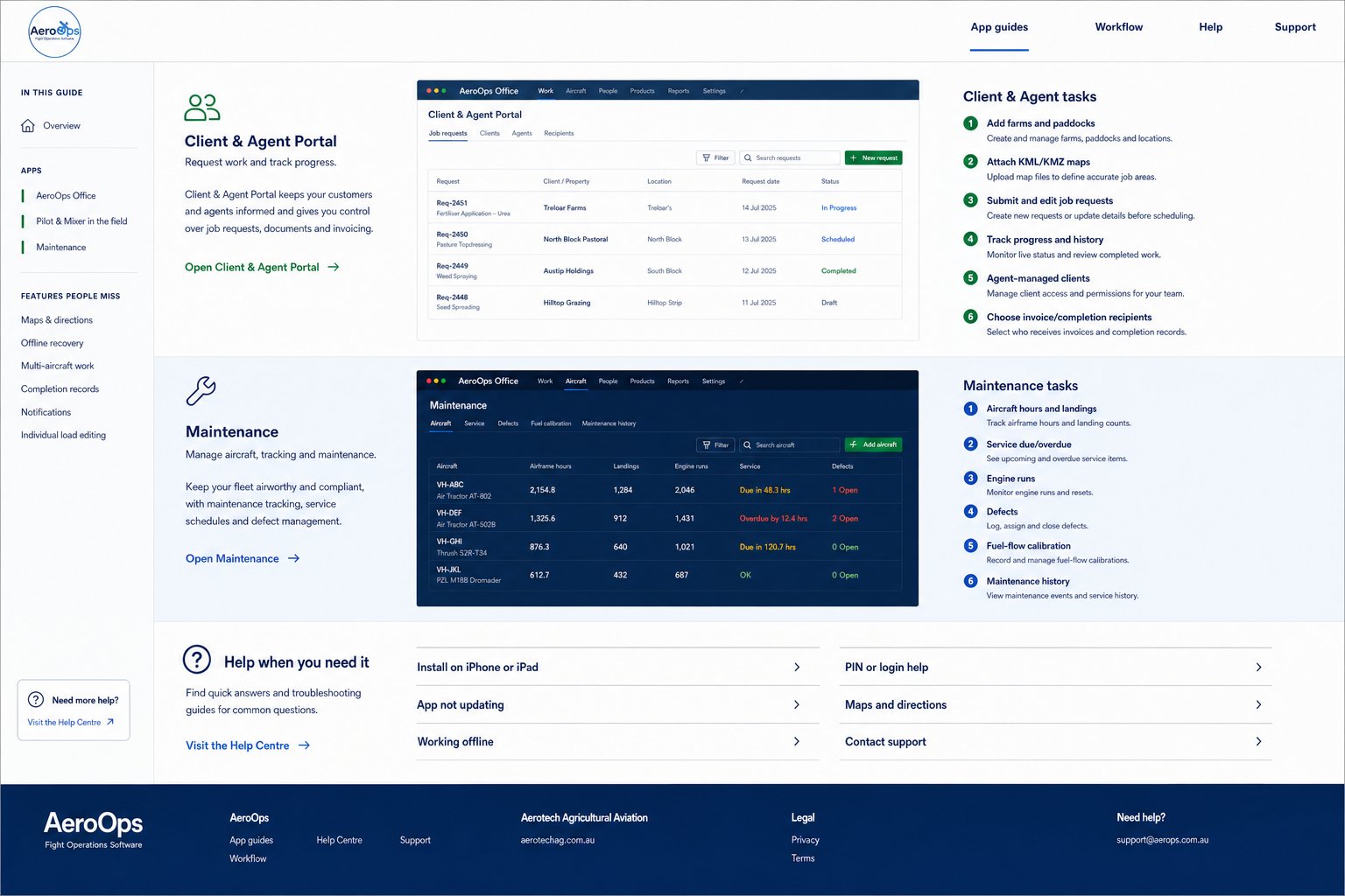 Illustrated AeroOps maintenance guide view